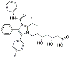 (3R,5R)-7-[2-(4-FLUORO-PHENYL)-5-ISOPROPYL-3-PHENYL-4-PHENYLCARBAMOYL-PYRROL-1-YL]-3,5-DIHYDROXY-HEPTANOIC ACID Struktur