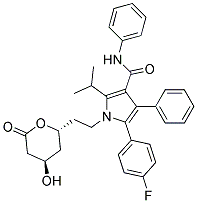 5-(4-FLUORO-PHENYL)-1-[2-((2R,4R)-4-HYDROXY-6-OXO-TETRAHYDRO-PYRAN-2-YL)-ETHYL]-2-ISOPROPYL-4-PHENYL-1H-PYRROLE-3-CARBOXYLIC ACID PHENYLAMIDE Struktur