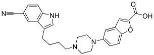 5-{4-[4-(5-CYANO-1H-INDOL-3-YL)-BUTYL]-PIPERAZIN-1-YL}-BENZOFURAN-2-CARBOXYLIC ACID Struktur