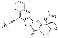 ACETIC ACID (S)-4-ETHYL-3,13-DIOXO-11-TRIMETHYLSILANYLETHYNYL-3,4,12,13-TETRAHYDRO-1H-2-OXA-6,12A-DIAZA-DIBENZO[B,H]FLUOREN-4-YL ESTER Struktur