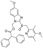 DIPHENYL-ACETIC ACID-5-METHOXY-2-(4-METHOXY-3,5-DIMETHYL-PYRIDIN-2-YLMETHANESULFINYL)-BENZOIMIDAZOL-1-YLMETHYL ESTER Struktur