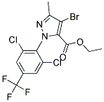 4-BROMO-1-[2,6-DICHLORO-4-(TRIFLUOROMETHYL)PHENYL]-3-METHYL-1H-PYRAZOLE-5-CARBOXYLIC ACID ETHYL ESTER Struktur