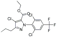 4-CHLORO-1-[2,6-DICHLORO-4-(TRIFLUOROMETHYL)PHENYL]-3-PROPYL-1H-PYRAZOLE-5-CARBOXYLIC ACID ETHYL ESTER Struktur