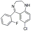 7-Chloro-1,3-Dihydro-5-(2-Fluorophenyl)-2H-1,4-Benzodiazepin Struktur