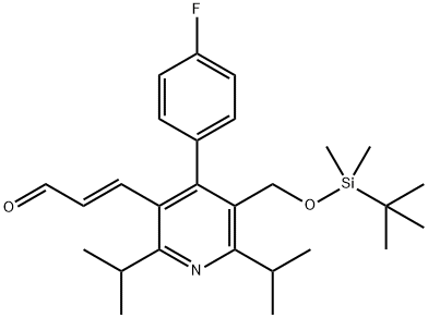 (E)-3-[5-TERT-BUTYLDIMETHYLSILYLOXYMETHYL-2,6-DIISOPROPYL-4-(4-FLUOROPHENYL)-PYRID-3-YL]-PROP-2-ENAL Struktur