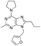 9-((FURAN-2-YL)METHYL)-2-METHYL-8-PROPYL-6-(PYRROLIDIN-1-YL)-9H-PURINE Struktur