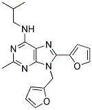 8-(FURAN-2-YL)-9-((FURAN-2-YL)METHYL)-N-ISOBUTYL-2-METHYL-9H-PURIN-6-AMINE Struktur