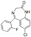 7-CHLORO-5-(2-FLUOROPHENYL)-1,3-DIHYDRO-1,4-BENZODIAZEPINE-2-ONE Struktur