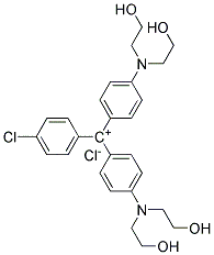 4,4'-BIS[BIS(2-HYDROXYETHYL)AMINO]-4''-CHLOROTRITYLIUM CHLORIDE Struktur