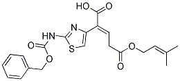 (E/Z)-2-(2-BENZYLOXYCARBONYLAMINO-4-THIAZOLYL)-4-(3-METHYL-2-BUTENYLOXYCARBONYL)2-BUTENOIC ACID Struktur