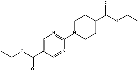 Ethyl 2-(4-(ethoxycarbonyl)piperidin-1-yl)pyrimidine-5-carboxylate Struktur