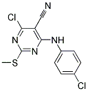 4-CHLORO-6-(4-CHLOROANILINO)-2-(METHYLTHIO)PYRIMIDINE-5-CARBONITRILE, TECH Struktur