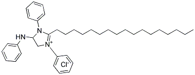 5-ANILINO-2-HEPTADECYL-1,3-DIPHENYL-4,5-DIHYDRO-1H-IMIDAZOL-3-IUM CHLORIDE Struktur