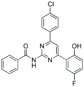 N-[4-(4-CHLOROPHENYL)-6-(5-FLUORO-2-HYDROXYPHENYL)PYRIMIDIN-2-YL]BENZAMIDE Struktur