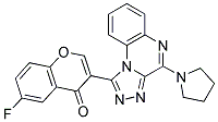 6-FLUORO-3-(4-PYRROLIDIN-1-YL-[1,2,4]TRIAZOLO[4,3-A]QUINOXALIN-1-YL)-CHROMEN-4-ONE Struktur