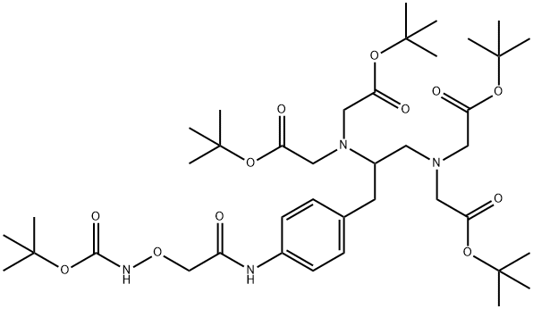 4-(N-BOC-AMINOXYACETAMIDO)BENZYL ETHYLENEDIAMINETETRAACETIC ACID, TETRA(T-BUTYL) ESTER Struktur