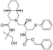 (3S,4AS,8AS)-DECAHYDRO-N-(2-HYDROXY-1,1-DIMETHYLETHYL)-2-[(2R,3R)-2-HYDROXY-3-CARBOBENZYLOXYAMINO-4-PHENYLTHIOBUTYL]-3-ISOQUINOLINECARBOXAMIDE Struktur