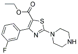 Ethyl 2-(Piperazine-1-Yl)-4-(3-Fluorophenyl)-5-Thiazolecarboxylate Struktur