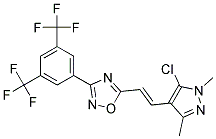 5-[2-(5-chloro-1,3-dimethyl-1H-pyrazol-4-yl)vinyl]-3-[3,5-di(trifluoromethyl)phenyl]-1,2,4-oxadiazole Struktur