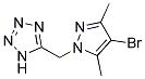 4-Bromo-3,5-dimethyl-1-(tetrazol-5-ylmethyl)-1H-pyrazole Struktur