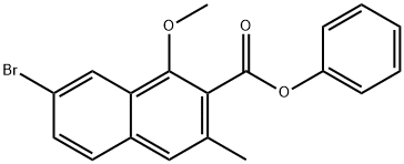 phenyl 7-bromo-1-methoxy-3-methyl-2-naphthoate Struktur