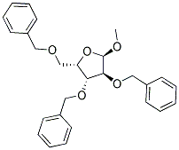 METHYL 2,3,5-TRI-O-BENZYL-R,A-L-XYLOFURANOSIDE Struktur