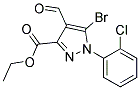 5-BROMO-1-(2-CHLORO-PHENYL)-4-FORMYL-1H-PYRAZOLE-3-CARBOXYLIC ACID ETHYL ESTER Struktur