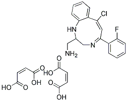 7-Chloro-5-(2-Fluorophenyl)-2-Aminomethyl-2,3-Dihydro-1H-1,4-BenzodiazopineDimaleate Struktur