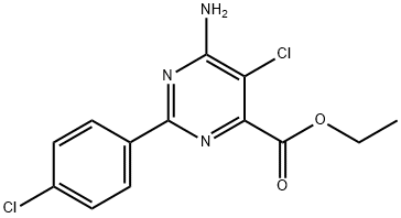 ETHYL 6-AMINO-5-CHLORO-2-(4-CHLOROPHENYL)PYRIMIDINE-4-CARBOXYLATE Struktur