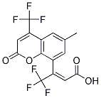 8-(2-CARBOXY-1-TRIFLUOROMETHYL-(E)-ETHEN-1-YL)-6-METHYL-4-TRIFLUOROMETHYL-COUMARIN Struktur