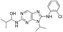 6-CHLOROPHENYLAMINO-2(R)-[1-(HYDROXY-2-METHYL)-PROPYL]AMINO-9-ISOPROPYLPURIN Struktur