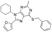 6-(BENZYLTHIO)-9-CYCLOHEXYL-8-(FURAN-2-YL)-2-METHYL-9H-PURINE Struktur