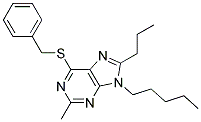 6-(BENZYLTHIO)-2-METHYL-9-PENTYL-8-PROPYL-9H-PURINE Struktur