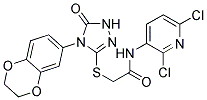 N1-(2,6-DICHLORO-3-PYRIDYL)-2-{[4-(2,3-DIHYDRO-1,4-BENZODIOXIN-6-YL)-5-OXO- 4,5-DIHYDRO-1H-1,2,4-TRIAZOL-3-YL]SULFANYL}ACETAMIDE Struktur