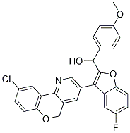 [3-(6-CHLORO-10H-9-OXA-4-AZA-PHENANTHREN-2-YL)-5-FLUORO-BENZOFURAN-2-YL]-(4-METHOXY-PHENYL)-METHANOL Struktur