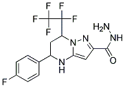 5-(4-FLUORO-PHENYL)-7-PENTAFLUOROETHYL-4,5,6,7-TETRAHYDRO-PYRAZOLO[1,5- A ]PYRIMIDINE-2-CARBOXYLIC ACID HYDRAZIDE Struktur