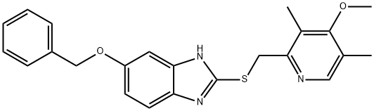 5-BENZYLOXY-2-{[(3,5-DIMETHYL-4-METHOXY-2-PYRIDINYL)METHYL]THIO}-1-BENZIMIDAZOLE Struktur