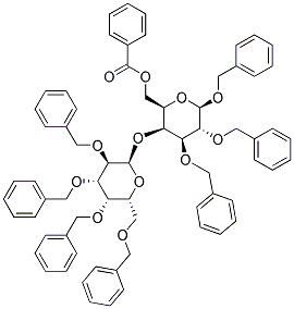 BENZYL 4-O-(2,3,4,6-TETRA-O-BENZYL A-D-GALACTOPYRANOSYL)-2,3-DI-O-BENZYL-6-O-BENZOYL-B-D-GALACTOPYRANOSIDE Struktur