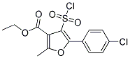 ETHYL 5-(4-CHLOROPHENYL)-4-CHLOROSULPHONYL-2-METHYL-3-FUROATE TECH. Struktur