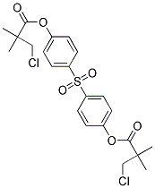 4-({4-[(3-CHLORO-2,2-DIMETHYLPROPANOYL)OXY]PHENYL}SULPHONYL)PHENYL 3-CHLORO-2,2-DIMETHYLPROPANOATE Struktur