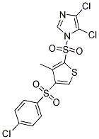 4,5-DICHLORO-1-({4-[(4-CHLOROPHENYL)SULPHONYL]-3-METHYL-2-THIENYL}SULPHONYL)-1H-IMIDAZOLE Struktur