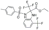 ETHYL 3,3,3-TRIFLUORO-2-{[(4-METHYLPHENYL)SULPHONYL]AMINO}-2-[2-(TRIFLUOROMETHYL)ANILINO]PROPANOATE Struktur