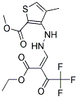 methyl 3-{2-[2-(ethoxycarbonyl)-4,4,4-trifluoro-3-oxobut-1-enyl]hydrazino}-4-methylthiophene-2-carboxylate Struktur