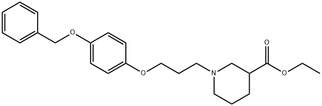 Ethyl 1-{3-[4-(benzyloxy)phenoxy]propyl}piperidine-3-carboxylate Struktur