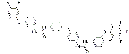 N-{4-[4-({[3-(2,3,4,5,6-pentafluorophenoxy)anilino]carbonyl}amino)benzyl]phenyl}-N'-[3-(2,3,4,5,6-pentafluorophenoxy)phenyl]urea Struktur