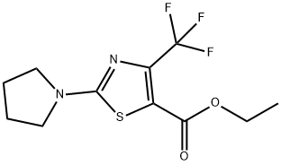 Ethyl 2-pyrrolidin-1-yl-4-(trifluoromethyl)-1,3-thiazole-5-carboxylate Struktur