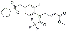 (E)-4-[[2-IODO-4-(PYRROLIDINE-1-SULFONYLMETHYL)-PHENYL]-(2,2,2-TRIFLUORO-ACETYL)-AMINO]-BUT-2-ENOIC ACID METHYL ESTER Struktur