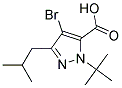 4-BROMO-1-(1,1-DIMETHYLETHYL)-3-(2-METHYLPROPYL)-1H-PYRAZOLE-5-CARBOXYLIC ACID Struktur