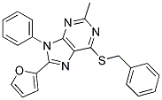 6-(BENZYLTHIO)-8-(FURAN-2-YL)-2-METHYL-9-PHENYL-9H-PURINE Struktur