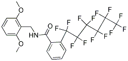 N-(2,6-DIMETHOXYBENZYL)-2-(1,1,2,2,3,3,4,4,5,5,6,6,6-TRIDECAFLUOROHEXYL)BENZAMIDE, TECH Struktur